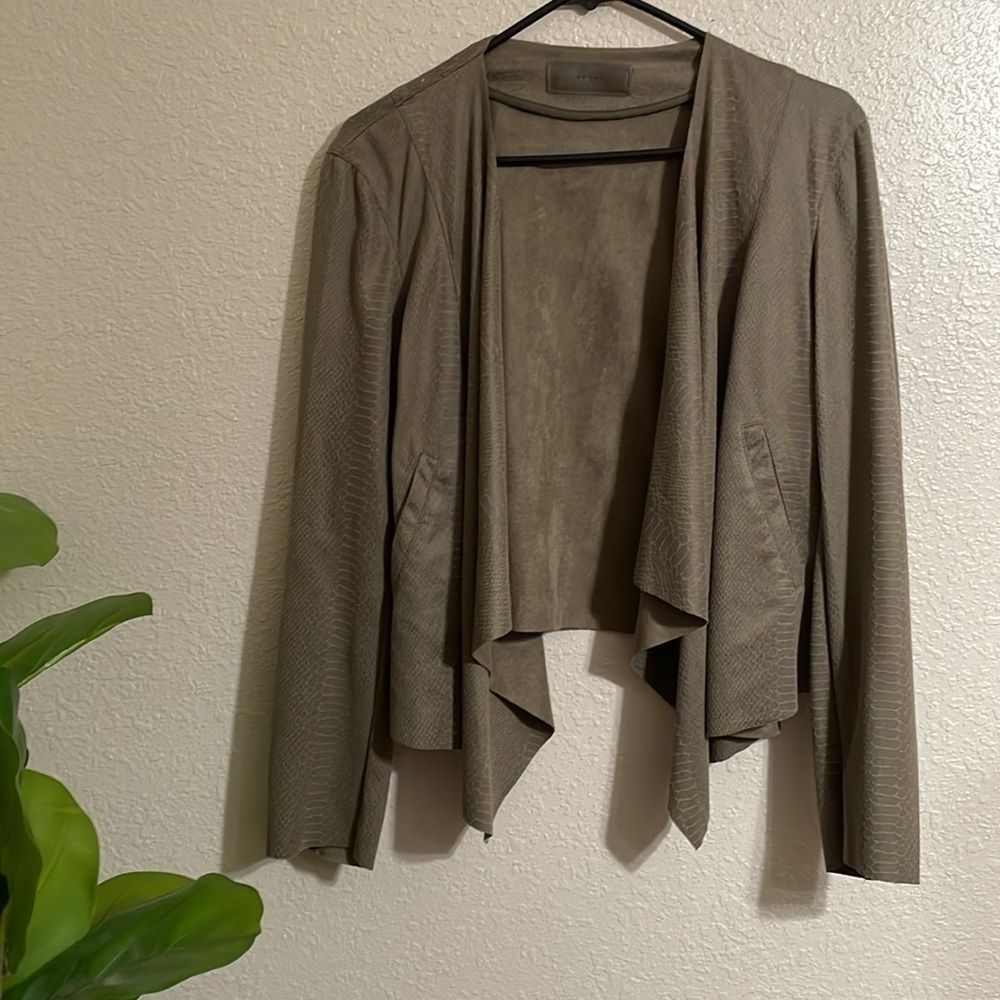 INC green front draped jacket